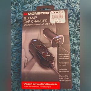 Monster 8.8 4 port car charger